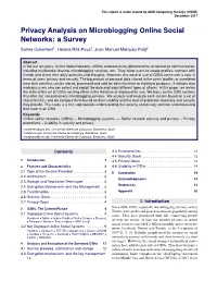 Privacy Analysis on Microblogging Online Social Networks: a Survey