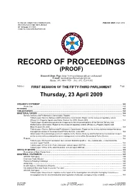 Record of Proceedings (Proof)