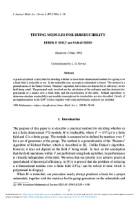 Testing Modules for Irreducibility