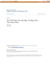 The Dark Side of Leadership: Dealing with a Narcissistic Boss