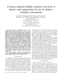 Creating Coupled-Multiple Response Test Items in Physics and Engineering for Use in Adaptive Formative Assessments