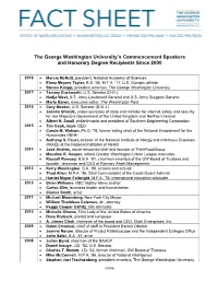 The George Washington University's Commencement Speakers And