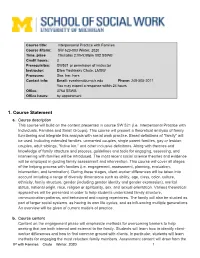 University of Michigan School of Social Work Syllabus