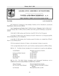 VOTES and PROCEEDINGS No. 70