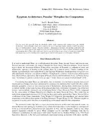 Egyptian Architecture, Posadas' Metaphor for Composition