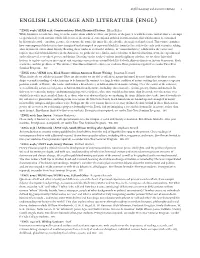 English Language and Literature (ENGL) 1 English Language and Literature (ENGL)