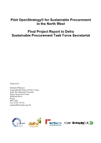 Final Project Report to Defra Sustainable Procurement Task Force Secretariat