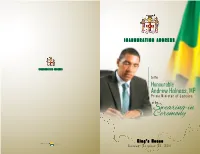 Hon Andrew Holness Swearing-In Speech