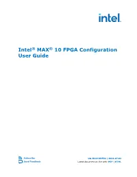 Intel® MAX® 10 FPGA Configuration User Guide
