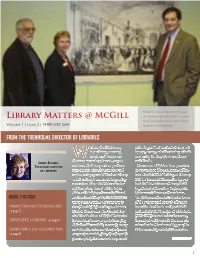 Library Matters @ Mcgill V Olume 5 | Issue 2