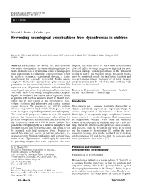 Preventing Neurological Complications from Dysnatremias in Children