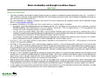 Water Availability and Drought Conditions Report MAY 2021