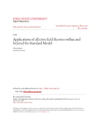 Applications of Effective Field Theories Within and Beyond the Standard Model Oleg Antipin Iowa State University