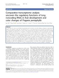 Comparative Transcriptome Analysis Uncovers the Regulatory Functions Of