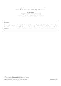 Discovery of Isotopes of Elements with Z ≥ 100
