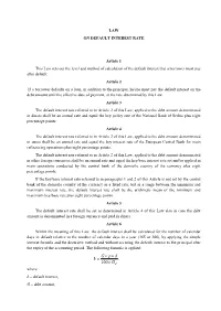 Law on Default Interest Rate