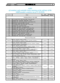 LIST of Container and Contrailer Trains Running on the Railways of the OSJD Member Countries (As of 11.10.2019)