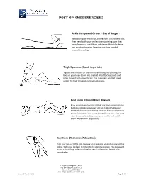 Post Op Knee Exercises