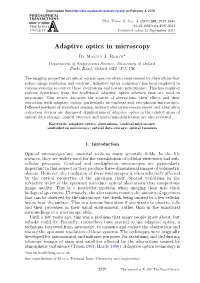 Adaptive Optics in Microscopy
