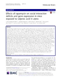 Effects of Rapamycin on Social Interaction Deficits and Gene