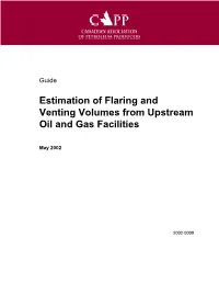 Estimation of Flaring and Venting Volumes from Upstream Oil and Gas Facilities