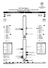 Full Time Report FC INTERNAZIONALE VALENCIA CF