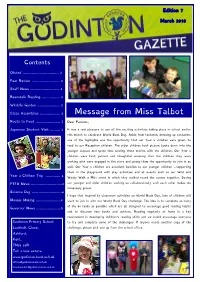 Message from Miss Talbot