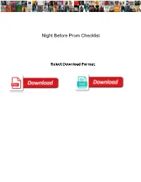 Night Before Prom Checklist