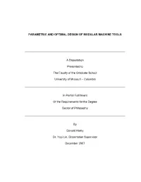 Parametric and Optimal Design of Modular Machine Tools
