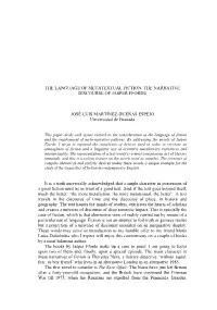 The Language of Metatextual Fiction. the Narrative Discourse of Jasper Fforde