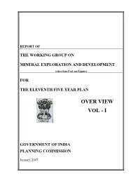 The Working Group on Mineral Exploration and Development (Other Than Coal & Lignite)