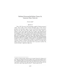 Defining Unreasonable Radius Clauses for American Music Festivals