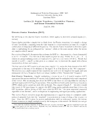 Fourier Transform, Convolution Theorem, and Linear Dynamical Systems April 28, 2016
