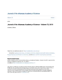 Journal of the Arkansas Academy of Science