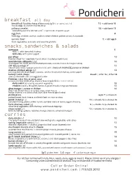 Pondi Essential Menu