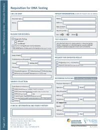 Requisition for DNA Testing