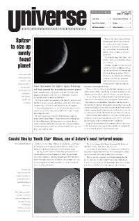 Spitzer to Size up Newly Found Planet