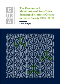The Creation and Mobilization of Anti-China Sentiment by Interest Groups in Indian Society (2012–2018)