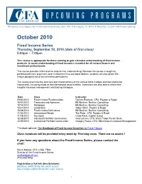 Upcoming Programs