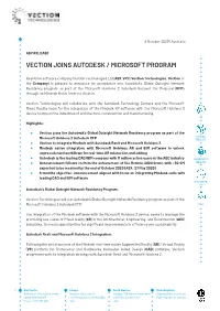 Vection Joins Autodesk / Microsoft Program