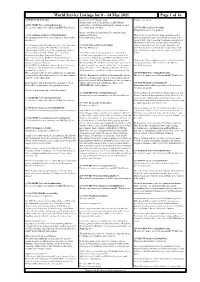 World Service Listings for 8 – 14 May 2021 Page 1 of 16