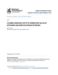 Channel Modeling for Fifth Generation Cellular Networks and Wireless Sensor Networks