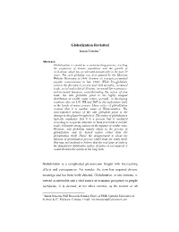 Globalization Revisited Imran Naseem 
