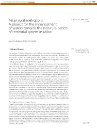 Milan Rural Metropolis. a Project for the Enhancement of Waters Towards