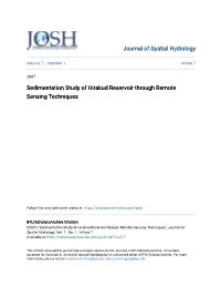 Sedimentation Study of Hirakud Reservoir Through Remote Sensing Techniques