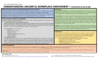 Understanding Unlawful Workplace Harassment – Supervisor Quick Guide