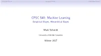 CPSC 540: Machine Learning Empirical Bayes, Hierarchical Bayes