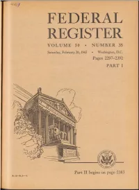Federal Register Volume 30 • Number 35