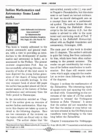 Indian Mathematics and Astronomy: Some Land- Marks