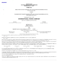 INTERNATIONAL PAPER COMPANY (Exact Name of Registrant As Specified in Its Charter)